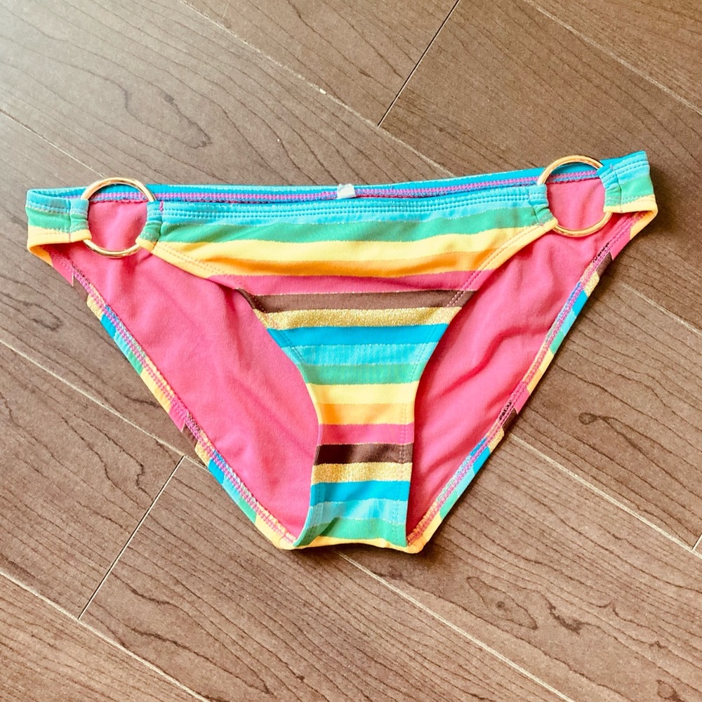Rainbow Gold Ring Bikini Bottom Size Small